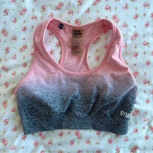 Gymshark Vital Ombre Seamless Sports Bra Pink and Grey size Small